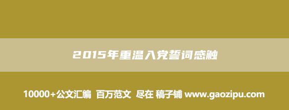 2015年重温入党誓词感触